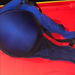 Torrid cross back blue lace bra